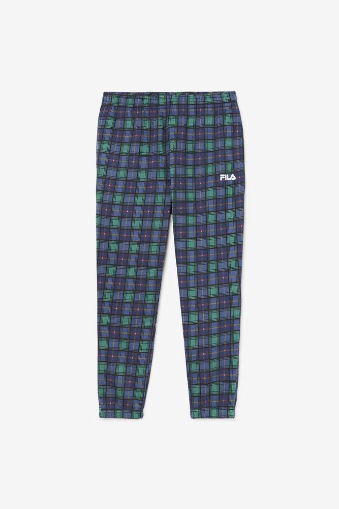 Fila Pants Mens Navy - Dorm Plaid Jogger - Philippines 1647932-KG